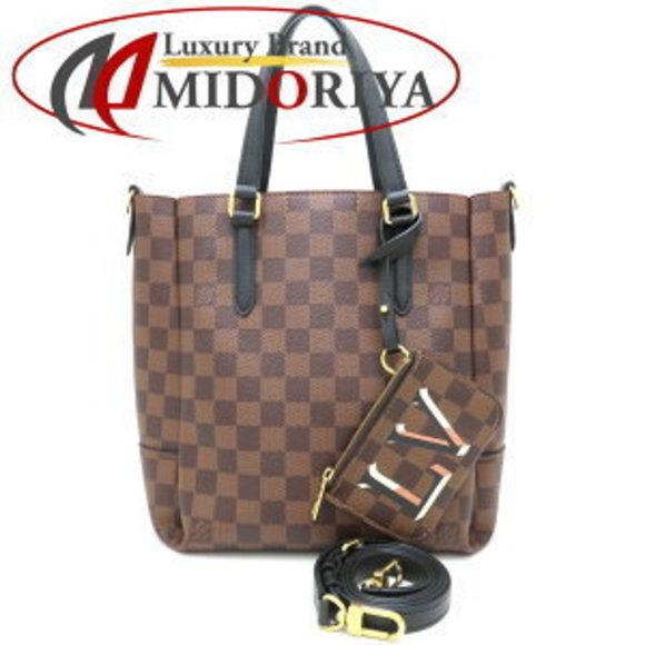 Louis Vuitton Damier Belmont NV Handbag Noir Black Brown - Picture 1 of 9
